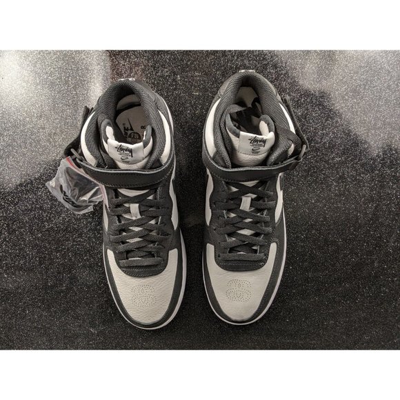 Stussy x Nike Air Force 1 Mid Black White Men\'s Size 10.5 NIB main image 5